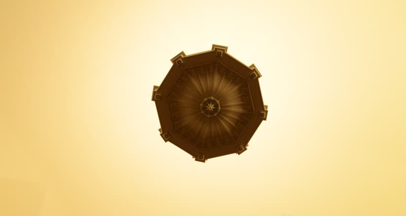 One of three new chandeliers in the Library Main Exhibition Hall