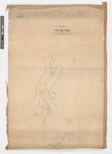 Map of Molino Cañon showing location of pipelines, reservoirs, etc. / surveyed by Fred Eaton