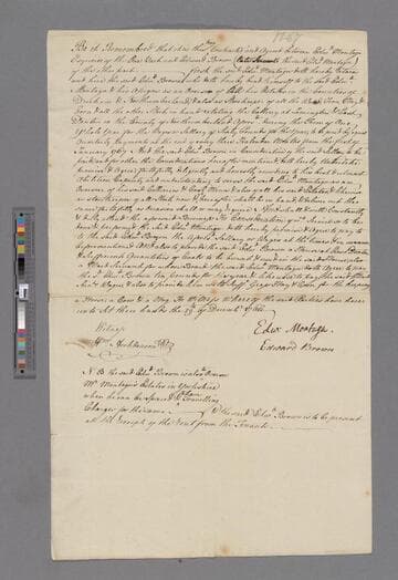 Montagu, Edward. [Contract whereby Edward Montagu engages Edward Brown as overseer of his property in Durham & Northumberland for the year 1767]