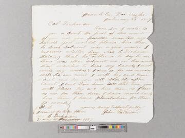 Letter regarding enslaved people by John Patterson