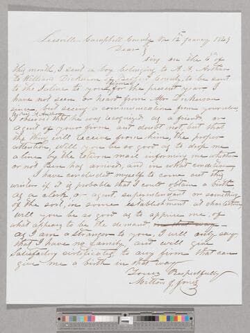 Letter regarding Ben by Milton Jones