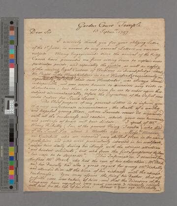 Granville Sharp. Letter to Zachary Macaulay