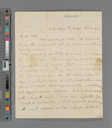 Thomas Babington Macaulay, 1st Baron Macaulay. Letter to Zachary Macaulay