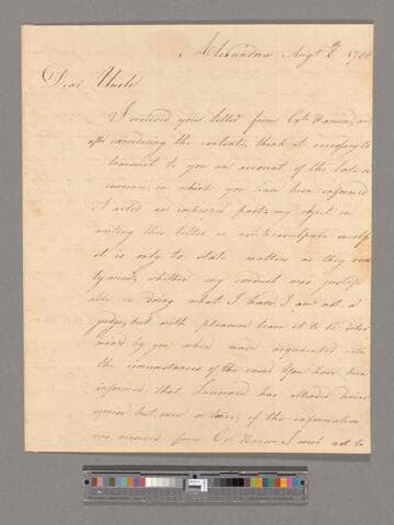 Letter from George Steptoe Washington, Alexandria, to George Washington