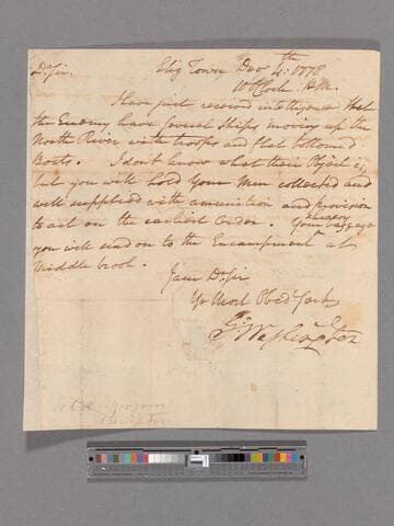 Letter from George Washington, Elizabethtown, to Daniel Morgan