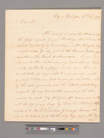 Letter from William Thornton, Washington, D.C., to George Washington