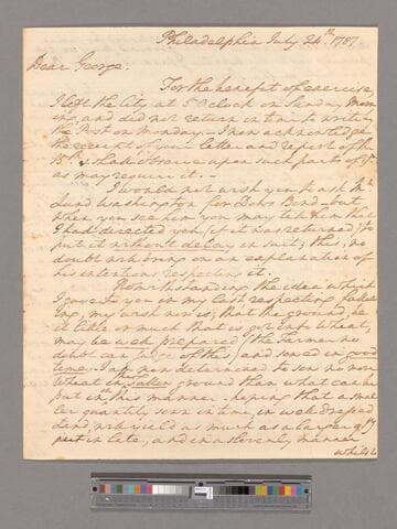 Letter from George Washington, Philadelphia, to George Augustine Washington