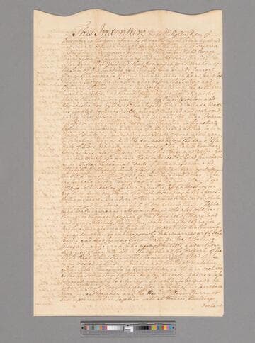 Deed of release from Valinda Wade to George Washington for 500 acres of land, Fairfax County