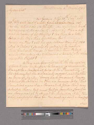 Letter from George Washington, Mount Vernon, to Colonel John Stanwix