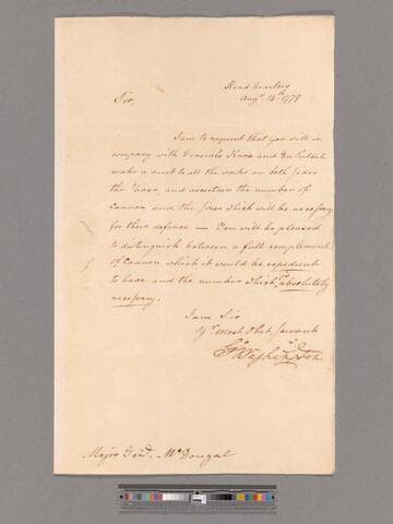 Letter from George Washington, headquarters West Point, to Major General Alexander McDougall