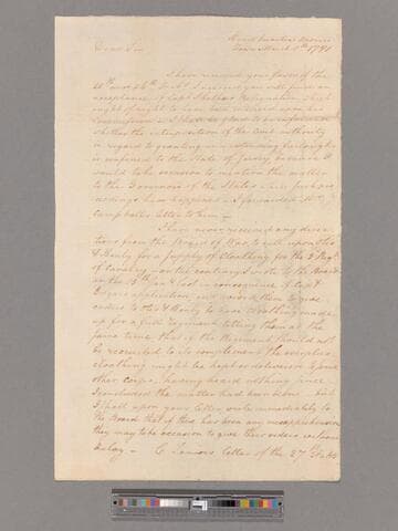 Letter from George Washington, headquarters Morristown, to Major Benjamin Tallmadge