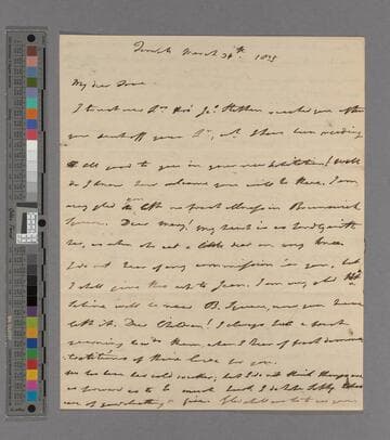 Thomas Babington. Letter to Jean (Macaulay) Babington
