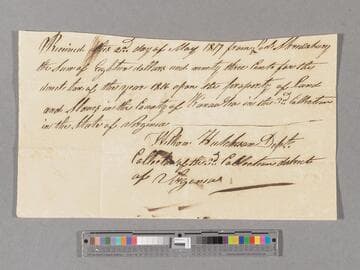 Tax receipt of Joel Shrewsbury