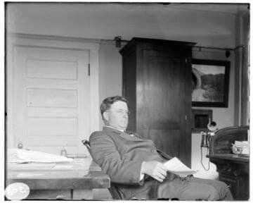 B.F. Pearson at his desk