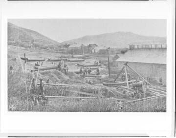 A construction crew at the construction site of Mill Creek #3 Hydro Plant