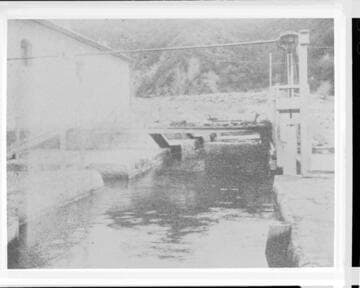 The tailrace of Santa Ana River #1 Hydro Plant with no flow