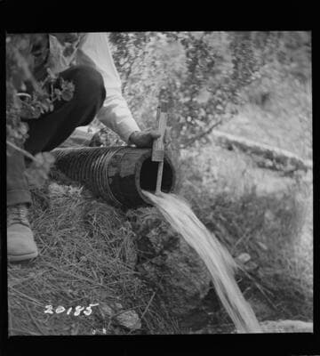 Big Creek, Huntington Lake Dams - Progress of backfills on Huntington Lake Dams by Stone & Webster Co