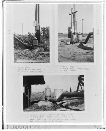 P4 - Pumping Plants - page 18 of Laws Book. three copy prints of Pumping Plant customers