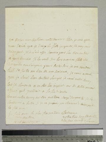 Letter, to Charles-René-Dominique Sochet Destouches, 1781 April 26