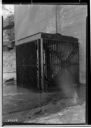 Big Creek #2 Installation of trash rack at sluice gate Dam #5