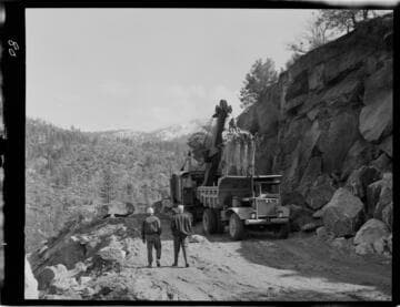 Big Creek - Mammoth Pool - Excavation of main haul road to damsite