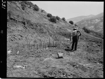 Big Creek - Mammoth Pool - Developing outlet portal area of power tunnel