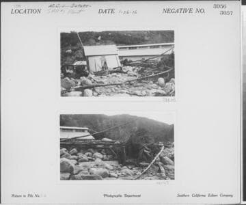Santa Ana River #1 showing debris on SAR 2 intake from flooding
