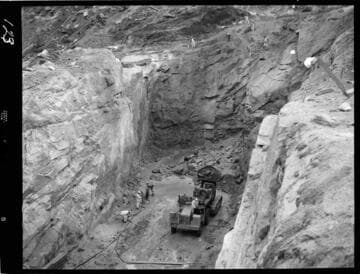 Big Creek - Mammoth Pool - Open cut excavation of diversion tunnel intake