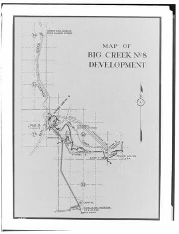 Map of Big Creek No. 8 Development for Val. Dept