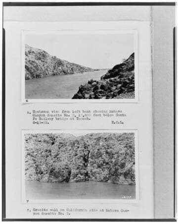 Colorado River - Photos of Mohave Canyon near Dam Site #2 captioned