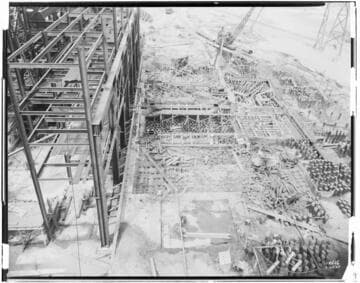 Long Beach Steam Station, Plant #3 - Looking down on Engine Room foundations