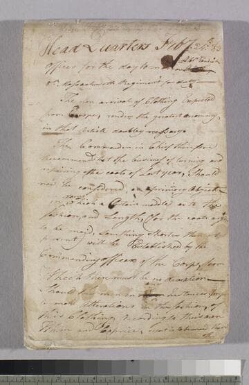 Orderly book of the 8th Massachusetts Regiment, 1783, Feb. 24 - Apr. 6, New Windsor