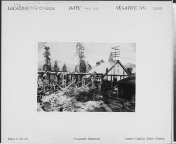 Big Creek, Florence Lake Dam - Snow sheds under construction