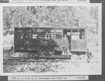 S. J. & E. RR passenger car close