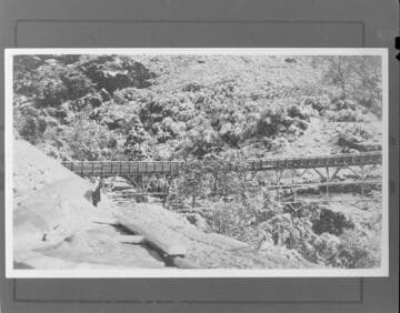 A distant view of the flume at Kaweah #2 Hydro Plant