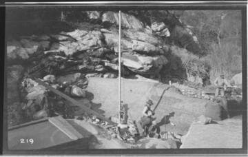 A construction crew working on the Marble Fork dam at Kaweah #3 Hydro Plant