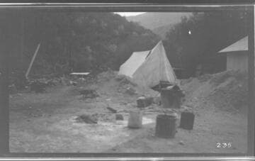 A construction yard near the powerhouse at Kaweah #3 Hydro Plant