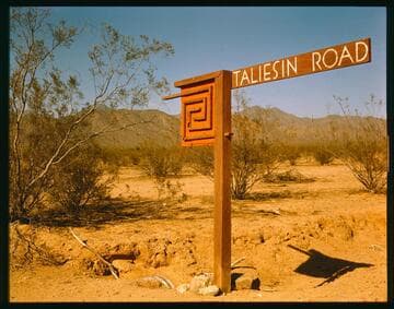 [Taliesin West Road sign]