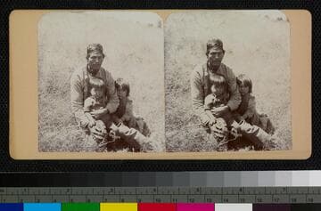 A Hualapai man and two children
