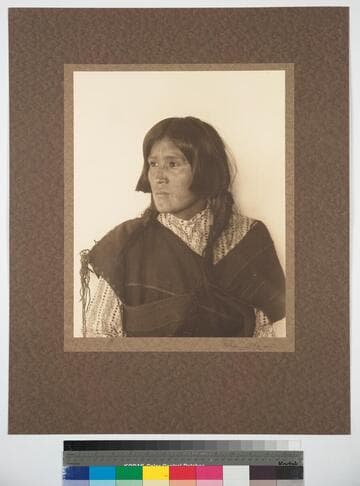 Walpi, Hopi Pueblo, Arizona. Lekyahonase, wife of my landlord and one of the best types in the village