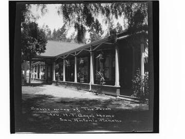 Some more of the porch, Gov. H.T. Gage's home, San Antonio Rancho