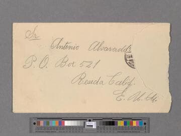 Letter from Ysidro Alvarado (La Sandia) to Antonio Alvarado (Reseda, California)