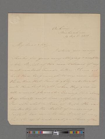 Pepys, Sir William Weller, Bart. Letter to Matthew Montagu, 4th Baron Rokeby