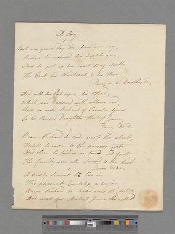 [Unknown author]. A Song : [a poem in 9 stanzas of 4 lines each]