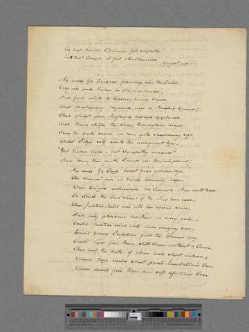 [Unknown author]. "No more ye Censors frowning o'er the World" : [a poem]