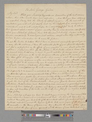 [Unknown author]. Letter to Lord George Gordon