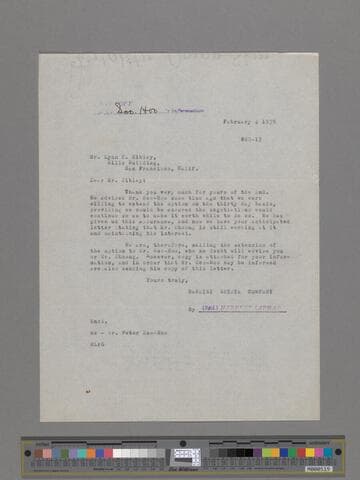 Letter from Herbert Lapham to Lynn C. Sibley