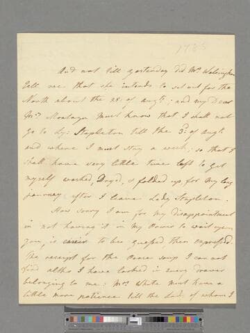Garrick, Eva Maria (Veigel). Letter to Elizabeth (Robinson) Montagu