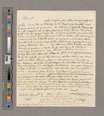 Theophilus Leigh letter, Balliol College, to Rev. Robert Master