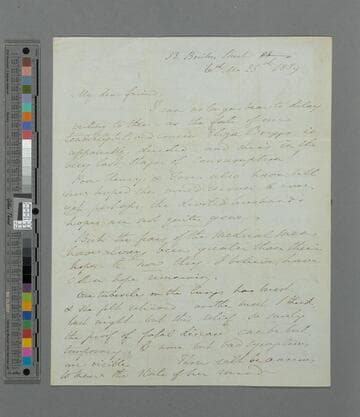 Opie, Amelia (Alderson). Letter to Catherine Carr, South Shields